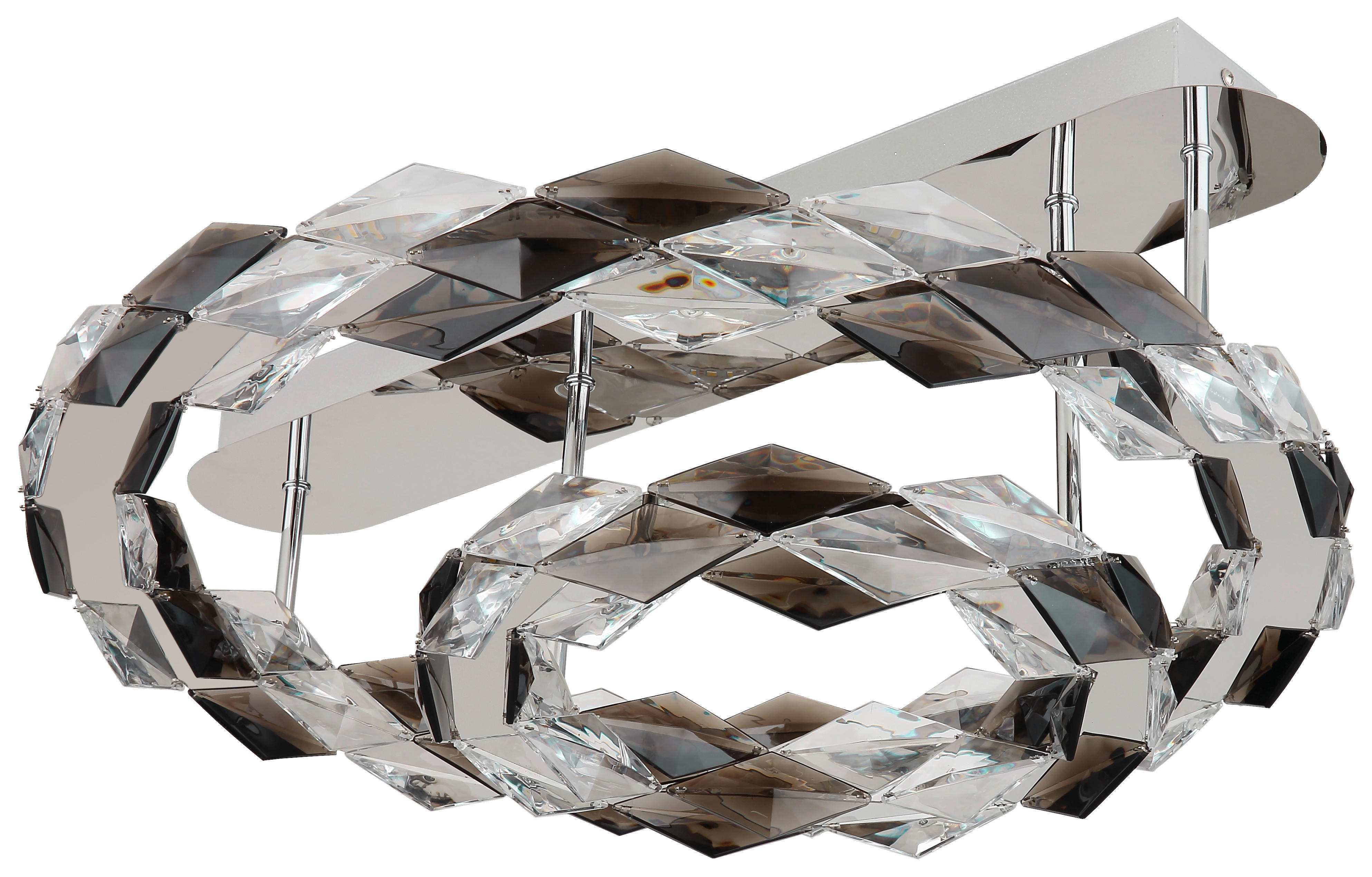 GLOBO LED-Deckenleuchte transparent Chrom Rauch Acryl Metall H/D: ca. 24x55 cm KARILION - Rauch/Chrom (55,00/24,00cm) - GLOBO