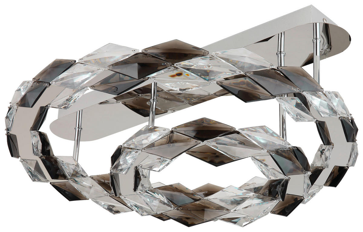 GLOBO LED-Deckenleuchte transparent Chrom Rauch Acryl Metall H/D: ca. 24x55 cm KARILION - Rauch/Chrom (55,00/24,00cm) - GLOBO
