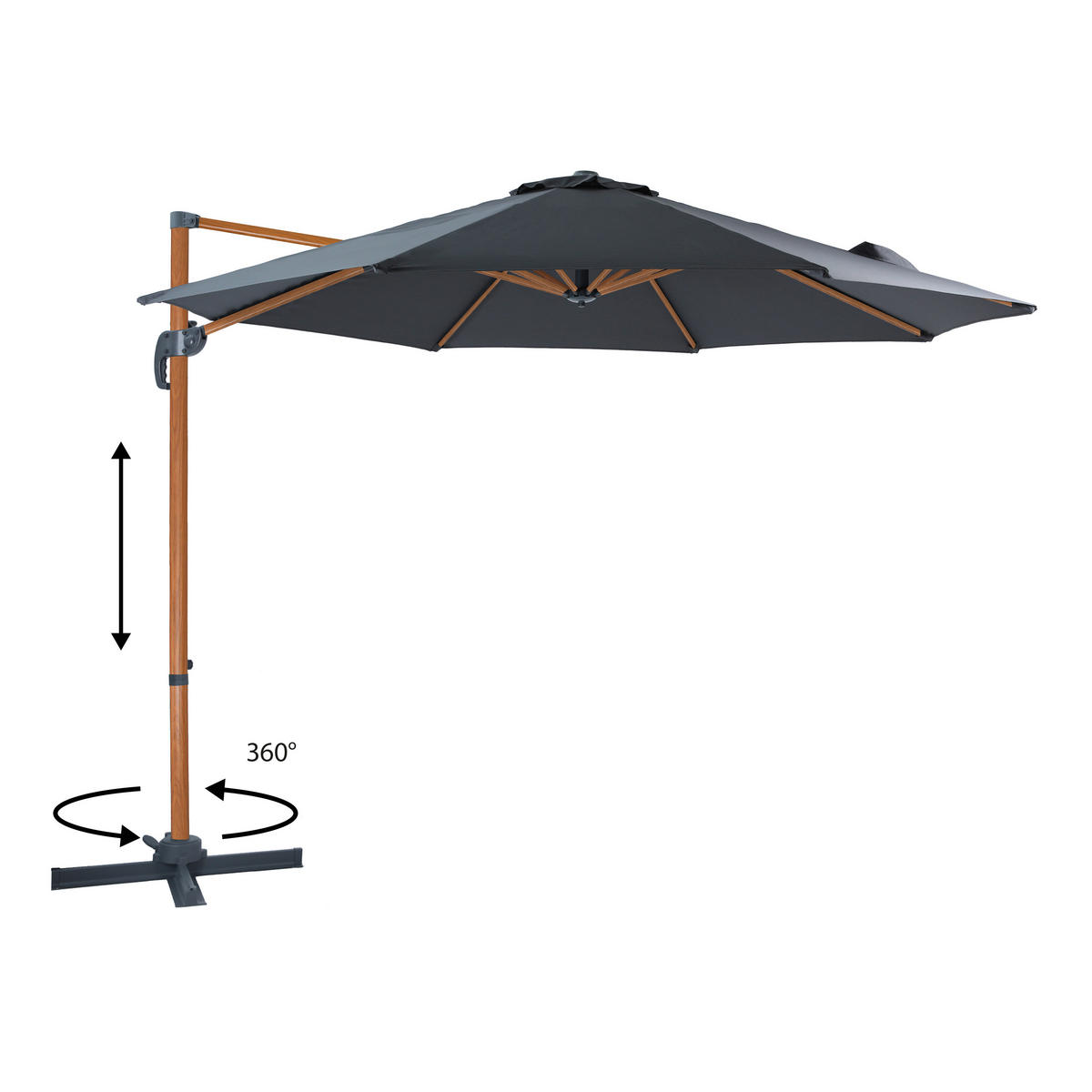 AXI Outdoor Living Ampelschirm Marisol grau Textil B/H/L: ca. 300x235x300 cm Marisol - braun/grau (300,00/300,00/235,00cm) - AXI Outdoor Living