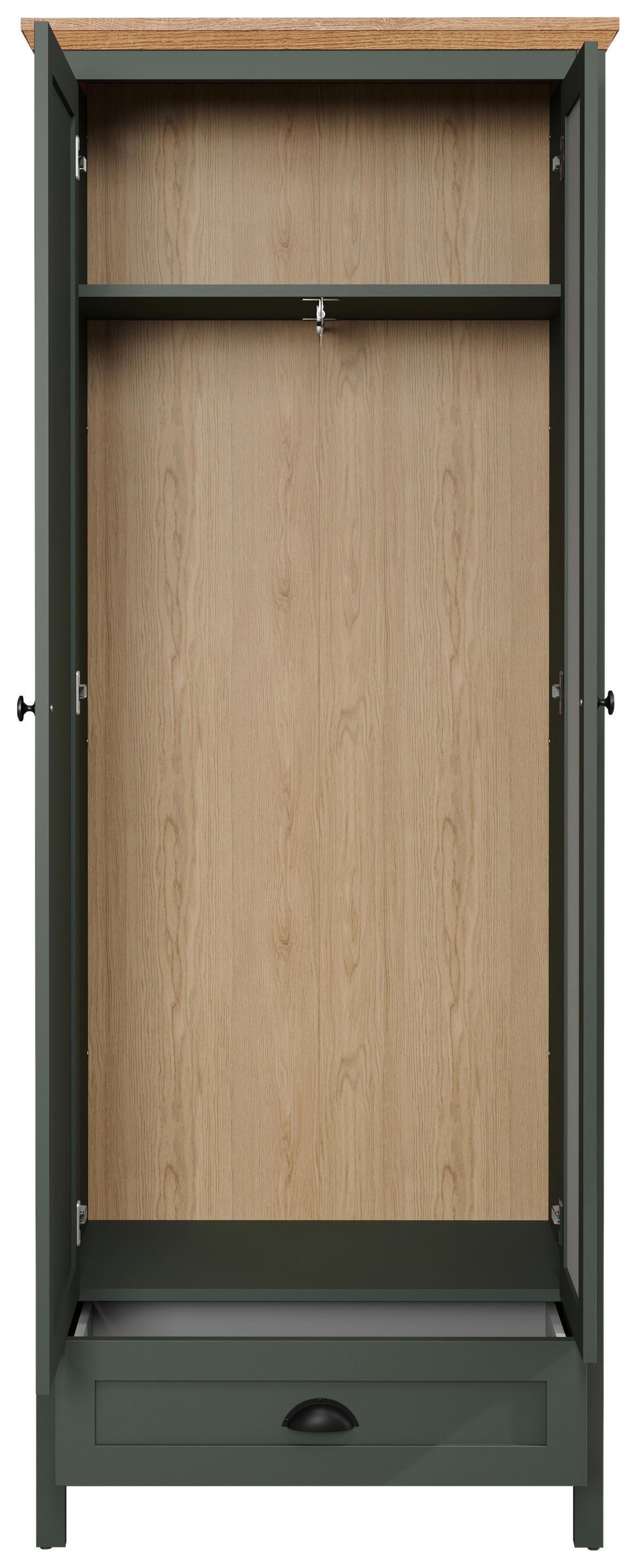 Garderobenschrank Stanton tannengrün Eiche Evoke Coast Nachbildung B/H/T: ca. 77x198x39 cm Stanton - Eiche/tannengrün (77,00/198,00/39,00cm)