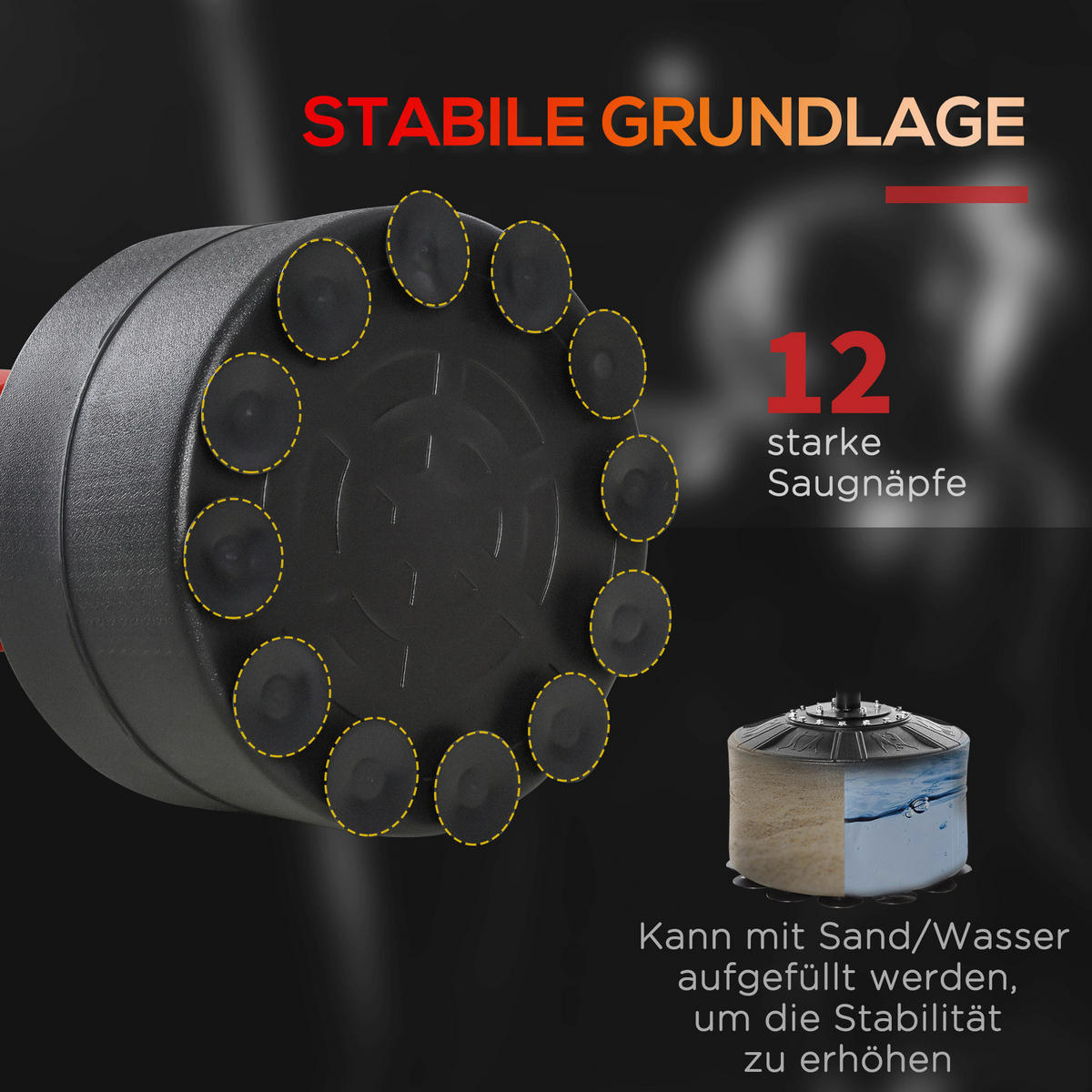 HOMCOM Fitness-Zubehör schwarz Polypropylen B/H/L: ca. 50x88x160 cm Boxset - schwarz (160,00/50,00/88,00cm) - HOMCOM