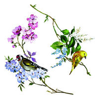 Komar Fenstersticker Wedding Birds Vögel Wedding Birds B/L: ca. 31x31 cm Wedding Birds - (31,00/31,00cm) - Komar