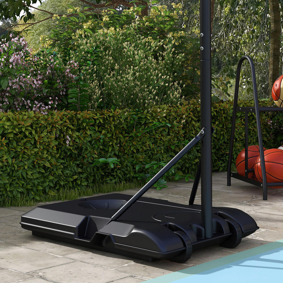 SPORTNOW Basketballkorb schwarz B/H/L: ca. 55x74x250 cm Basketballständer - schwarz (250,00/55,00/74,00cm) - SPORTNOW