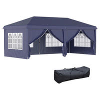 Outsunny Pavillon blau Stahl B/H/L: ca. 295x270x585 cm Pavillon - blau (585,00/295,00/270,00cm) - Outsunny