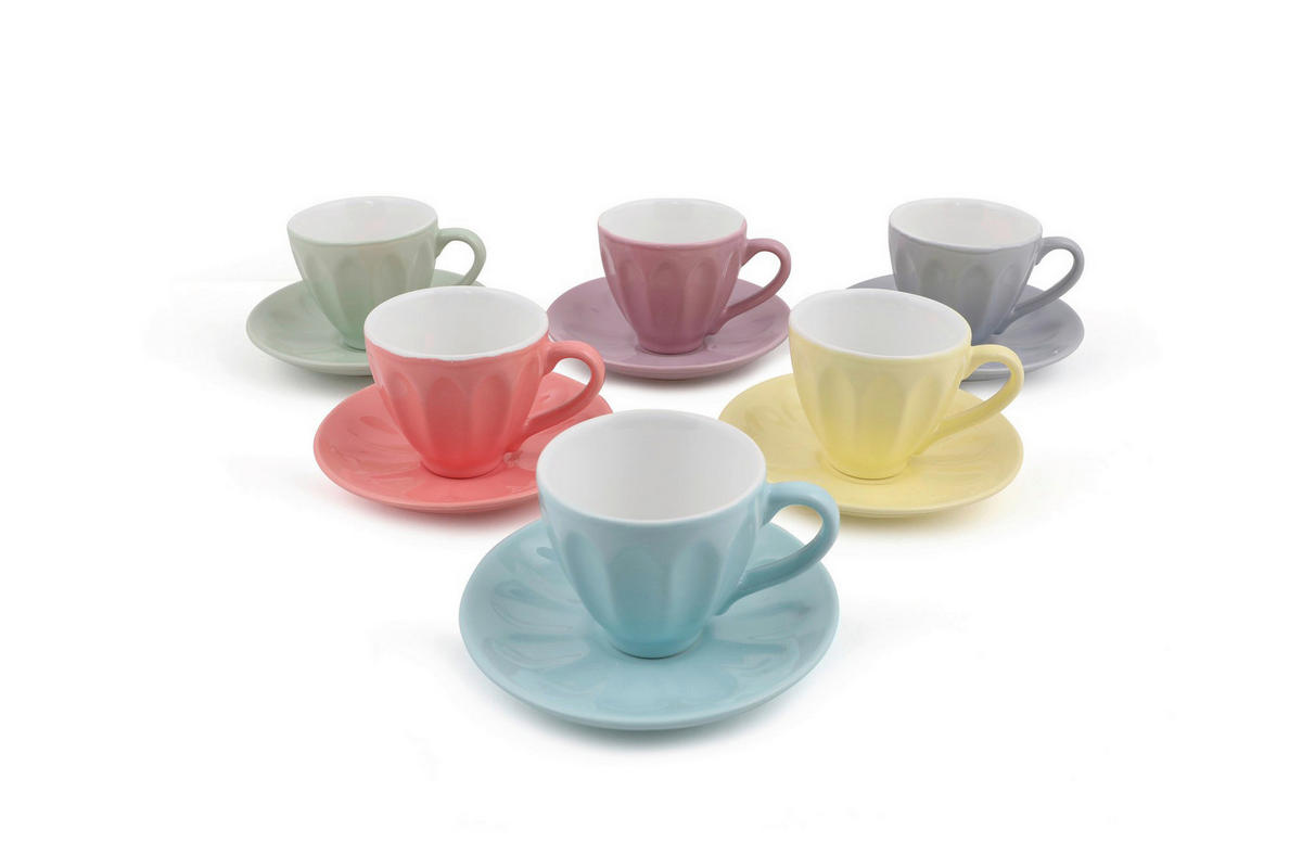 HermiaConcept Teetasse 12-tlg. mehrfarbig Steingut 12-tlg. - mehrfarbig - HermiaConcept