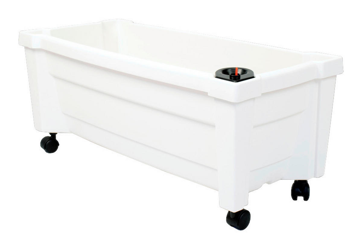 KHW Pflanzkasten mit Rollen Calypso weiß Kunststoff B/H/T: ca. 79x33x35 cm Calypso - weiß (79,00/33,00/35,00cm) - KHW