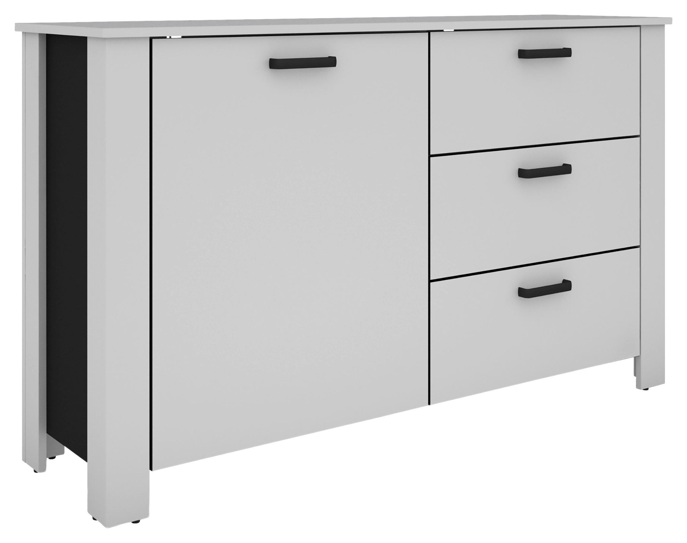 Sideboard FARO weiß schwarz B/H/T: ca. 140x84x40 cm FARO - weiß/schwarz (140,00/84,00/40,00cm) - byLIVING