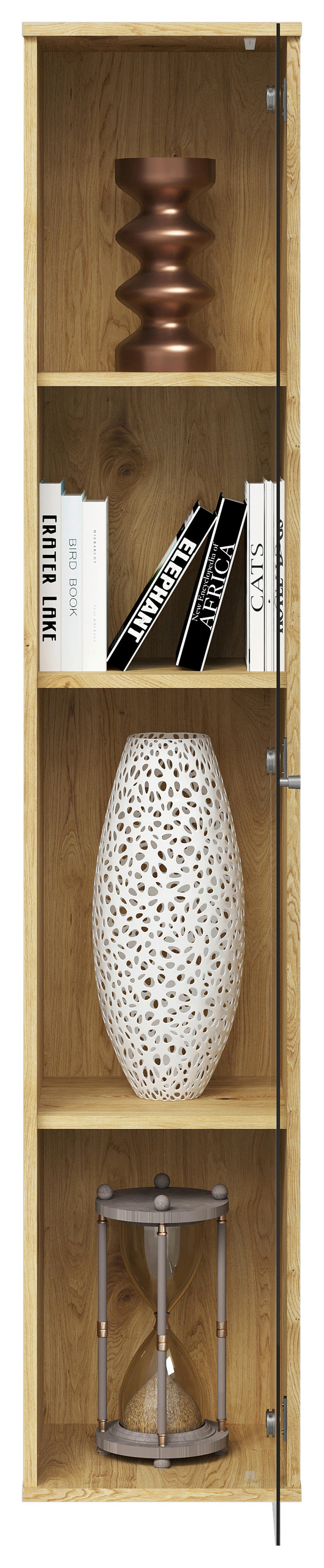 Vitrine  Eiche Artisan Nachbildung B/H/T: ca. 32x171x33 cm Bora_112_Vitrine 109-112 - Eiche (32,00/171,00/33,00cm)