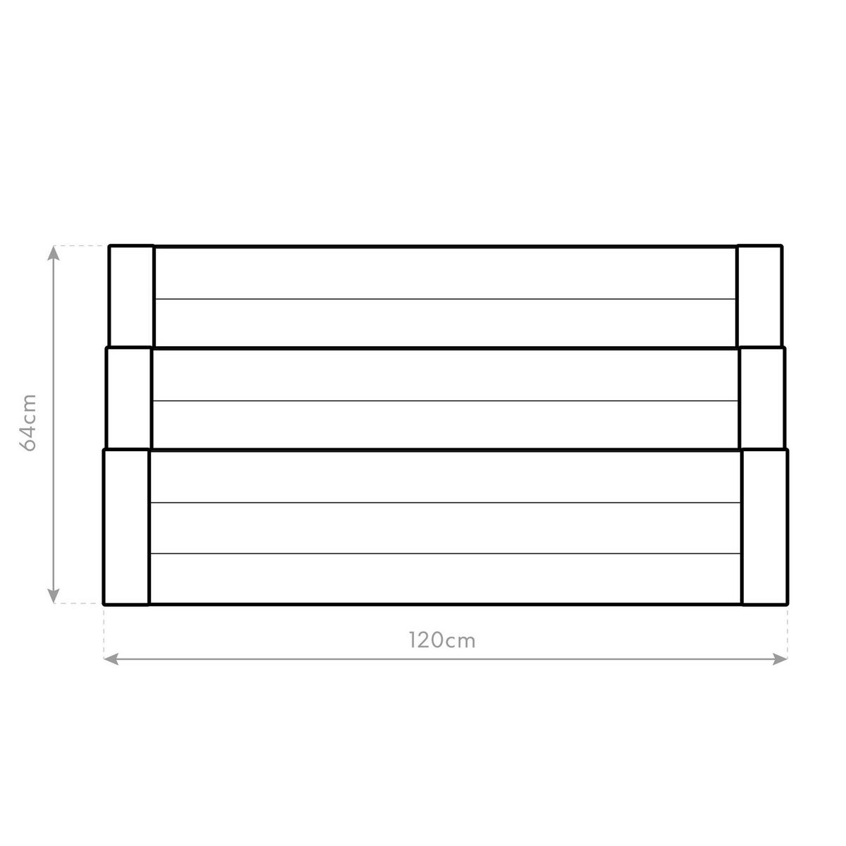 Westmann Treppenhochbeet Premium natur Lärche B/H/L: ca. 76x64x120 cm Premium - natur (120,00/76,00/64,00cm) - Westmann
