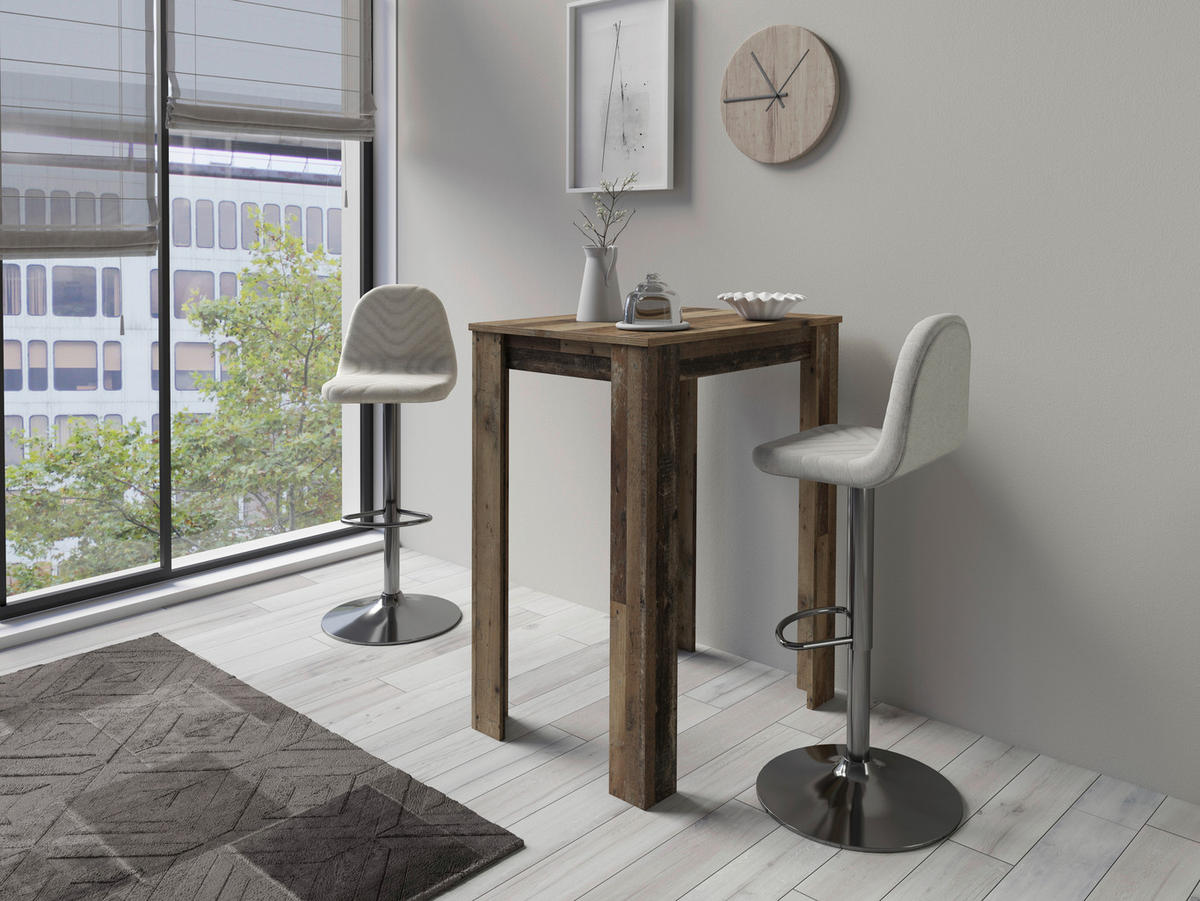 Bartisch NELE Eiche Old Wood Nachbildung Holzwerkstoff B/H/T: ca. 80x104x60 cm NELE - Eiche (80,00/104,00/60,00cm) - byLIVING