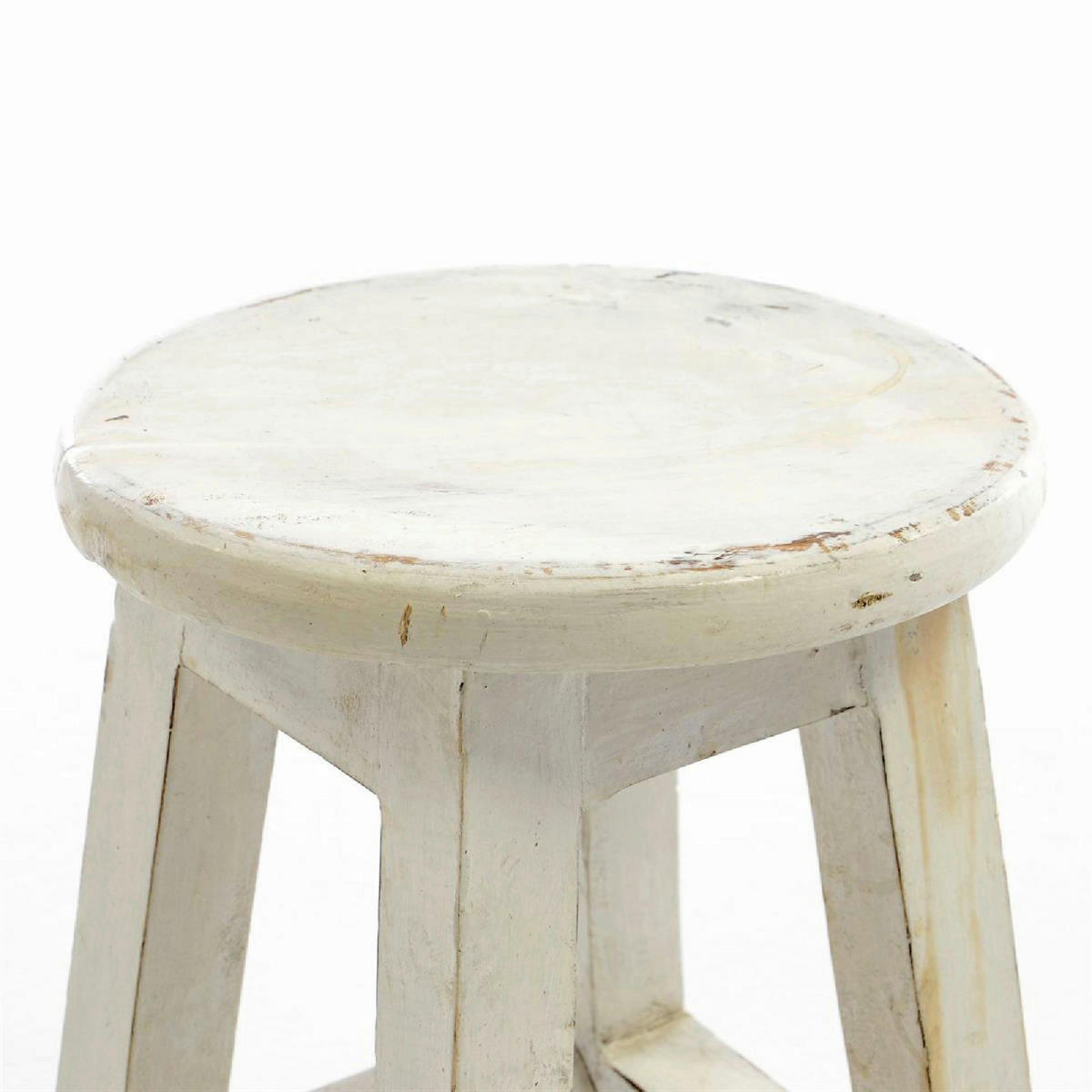 VCM Gartenhocker weiß Holz H/D: ca. 40x25 cm Gartenhocker - weiß (25,00/40,00cm) - VCM