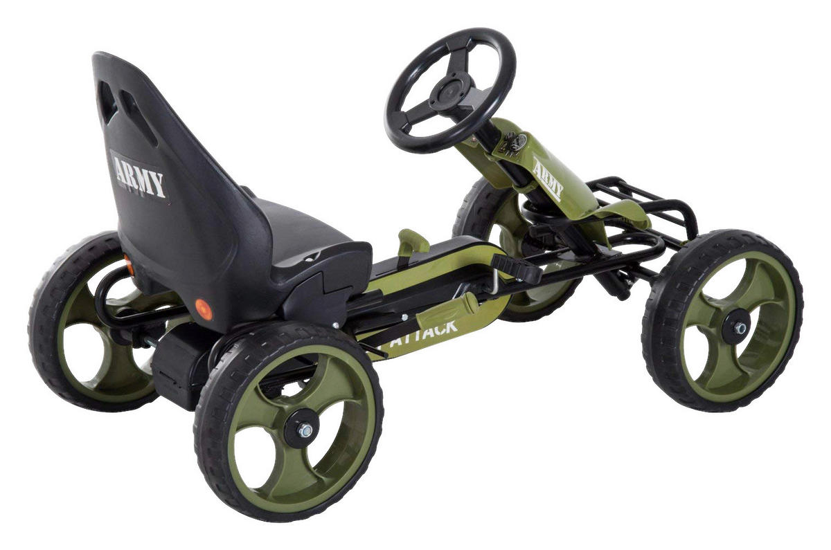 HOMCOM Go Kart schwarz B/H/L: ca. 54x61x105 cm Kinder_Go_Kart_mit_Handbremse - schwarz/grün (105,00/54,00/61,00cm) - HOMCOM