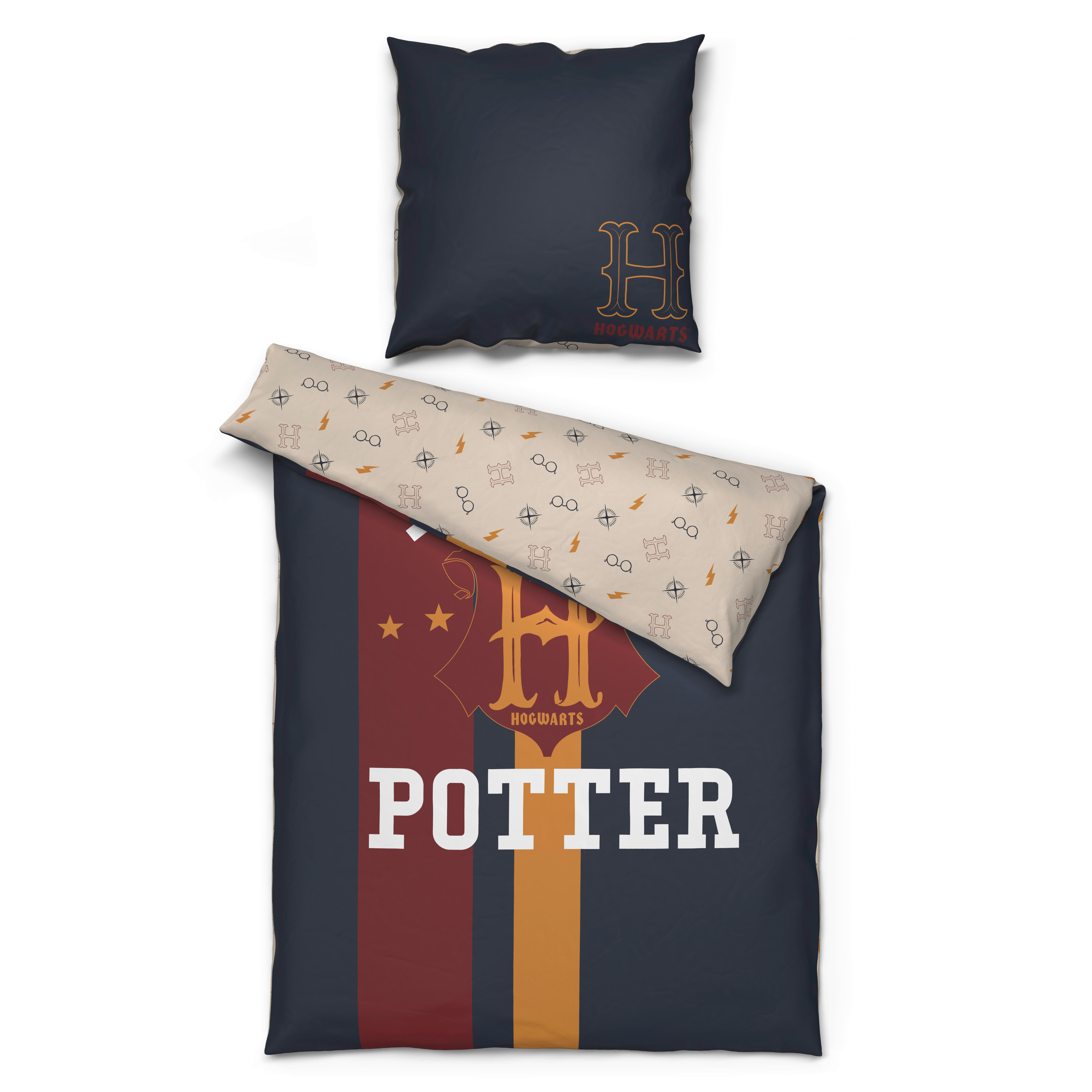 Baumwoll Bettwäsche Bettwäsche_Microfaser_Harry_Potter - grau (135,00/200,00cm) - Harry Potter