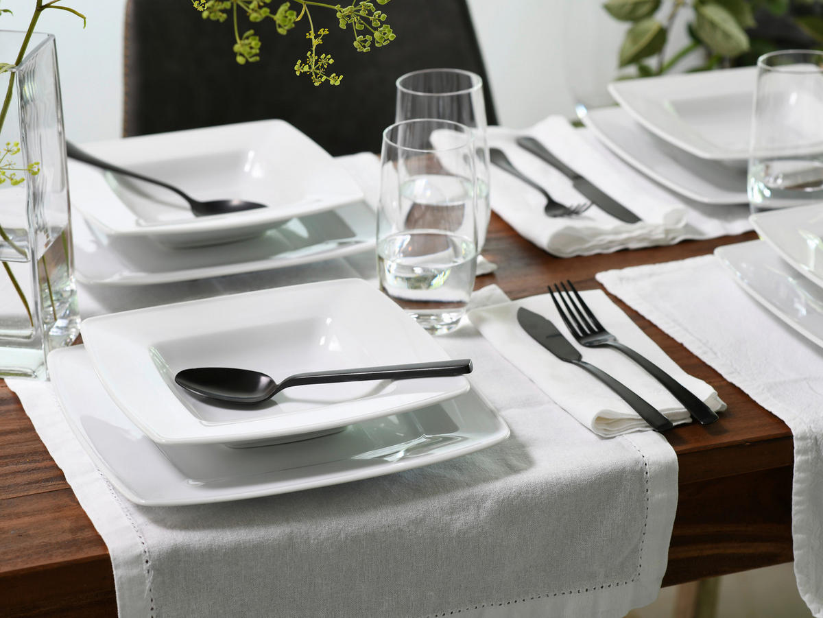 CreaTable Tafelservice Victoria weiß Porzellan 12 tlg. Victoria - weiß (0,00cm) - CreaTable