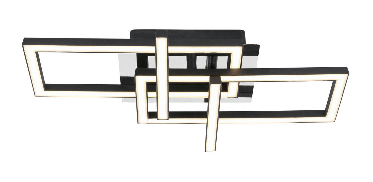 Nolo LED Deckenleuchte schwarz Chrom Kunststoff Metall B/H/L: ca. 28,5x7x42 cm null 1 Brennstellen LED-Deckenleuchte_Harald - schwarz/Chrom (42,00/28,50/7,00cm) - Nolo