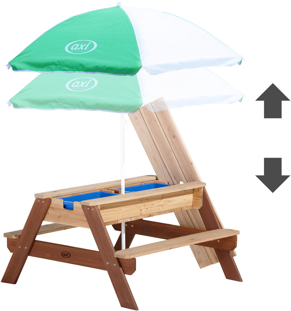 AXI Sand & Wassertisch Nick braun B/H/L: ca. 98x49x95 cm Nick - braun/weiß (95,00/98,00/49,00cm) - AXI