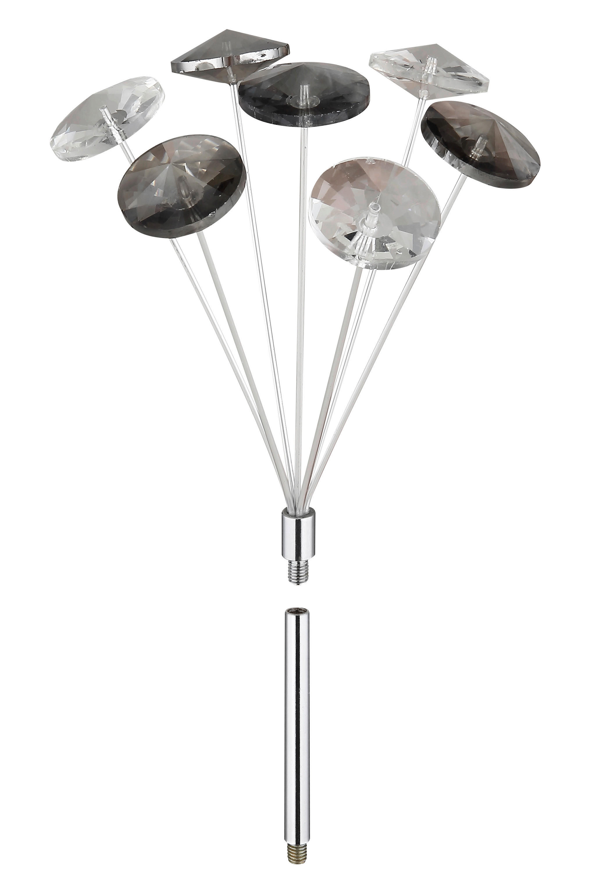 GLOBO LED-Deckenleuchte Rauch Chrom Metall H/D: ca. 25x45 cm 4 Brennstellen KATRINA - Chrom/Rauch (45,00/25,00cm) - GLOBO