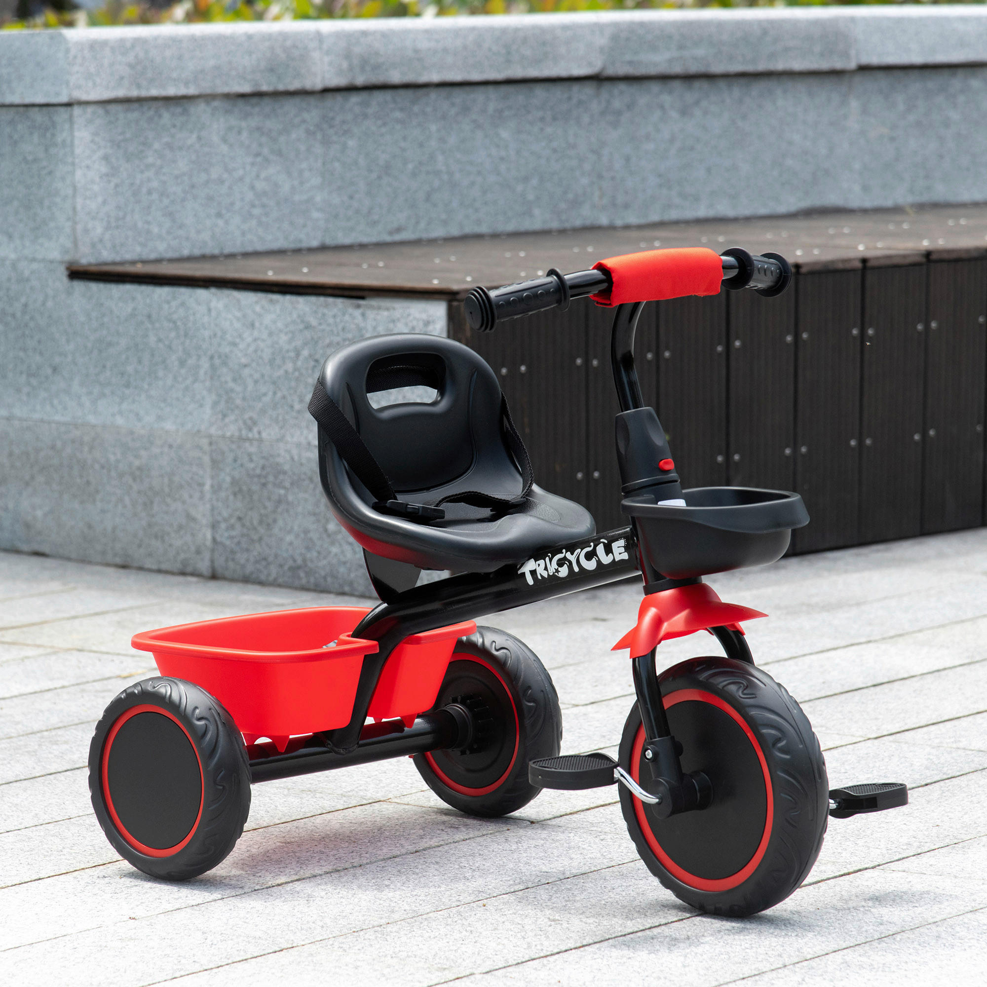 AIYAPLAY Dreirad schwarz B/H/L: ca. 48x80x63 cm Kinderdreirad - rot/schwarz (63,00/48,00/80,00cm) - AIYAPLAY