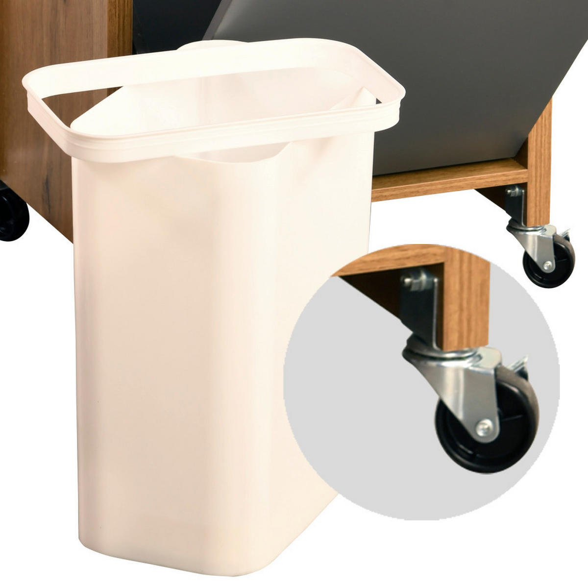 Kesper Küchenwagen Oak Holz B/H/T: ca. 50x79x37 cm Küchenwagen_inkl.Abfalleimer - Oak (50,00/79,00/37,00cm) - Kesper