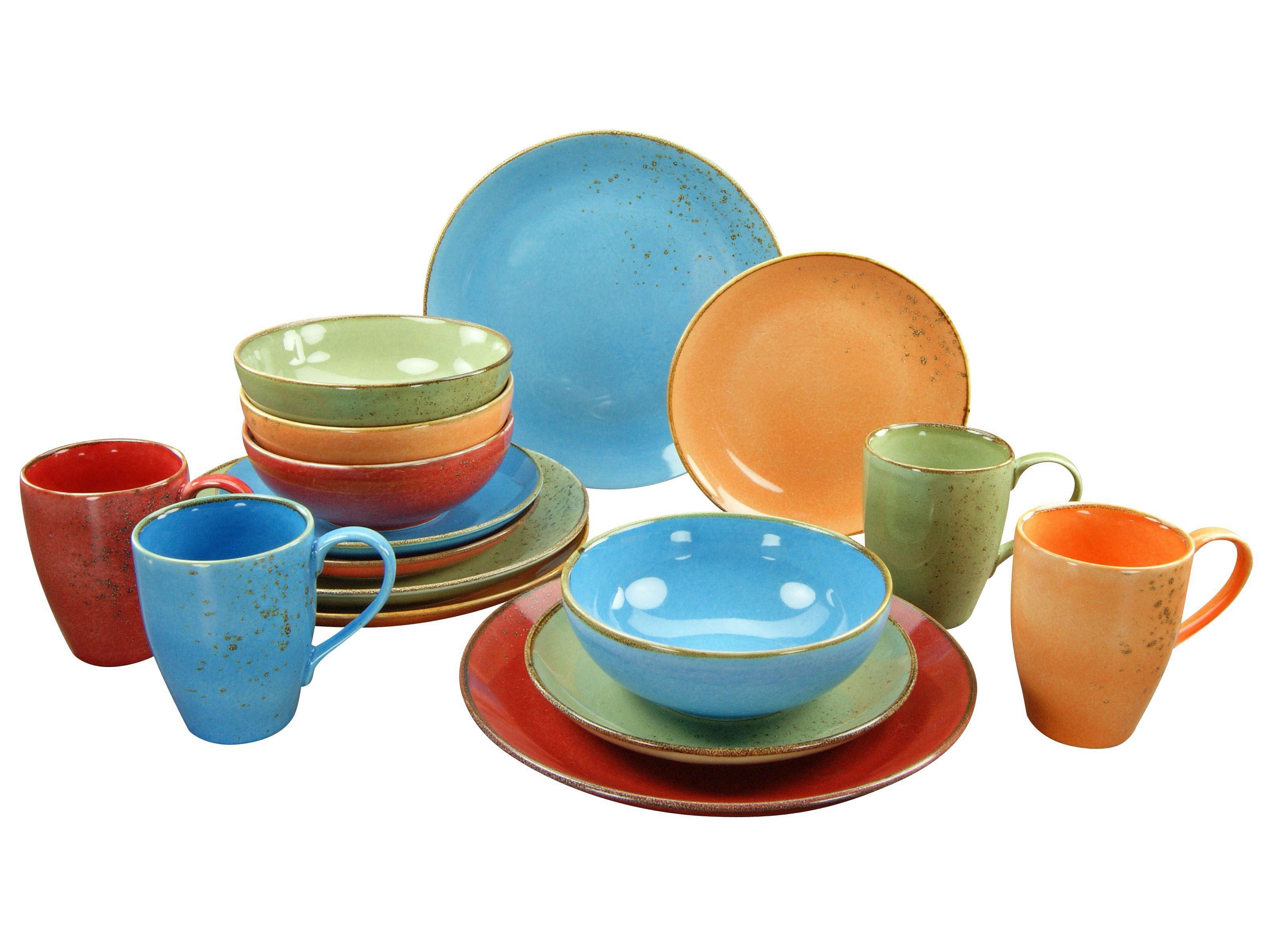 CreaTable Kombiservice NATURE bunt Steinzeug 16 tlg. NATURE - bunt - CreaTable