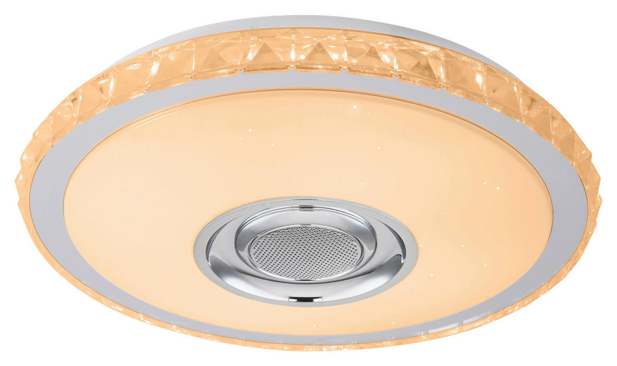 POCOline Deckenleuchte Sonido weiß Chrom Kunststoff Metall H/D: ca. 8x41 cm Sonido - weiß/Chrom (41,00/8,00cm) - POCOline