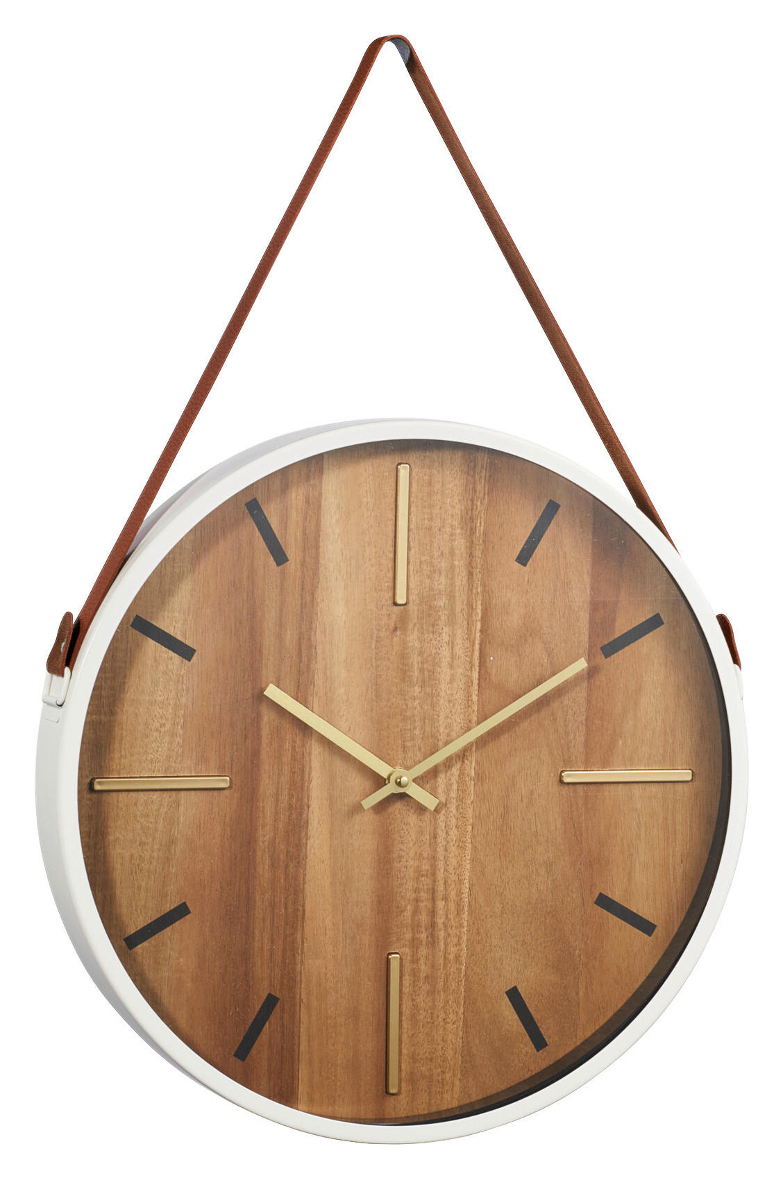 Wanduhr weiß Wanduhr - braun/weiß