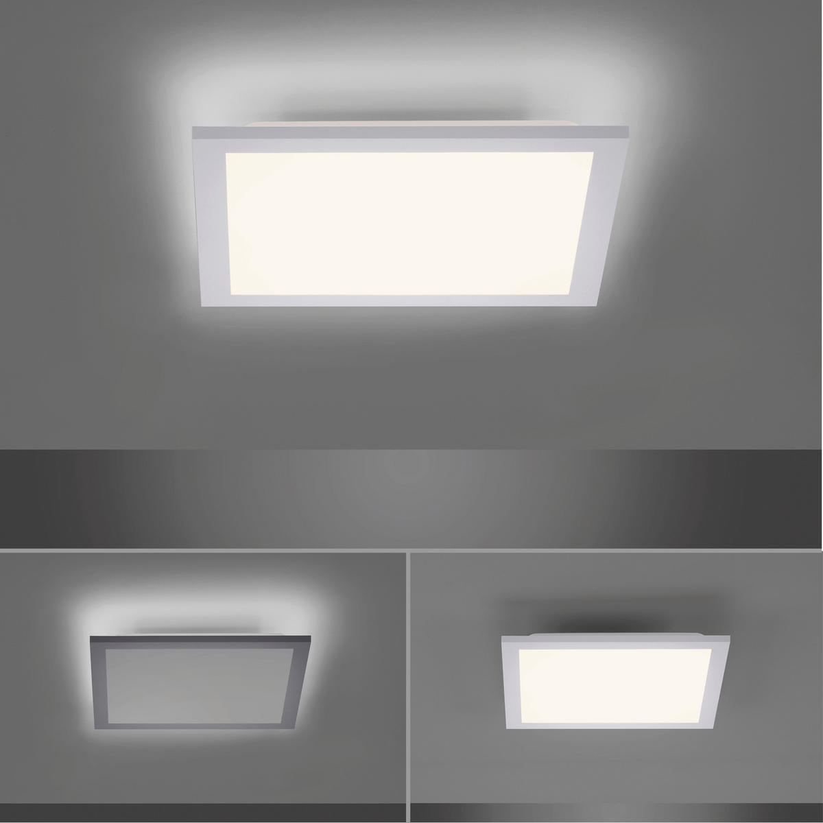 Just Light Deckenleuchte  12200-16  Flat weiß Kunststoff B/H/L: ca. 30x6x30 cm 1 Brennstellen Flat - weiß (30,00/30,00/6,00cm) - Just Light