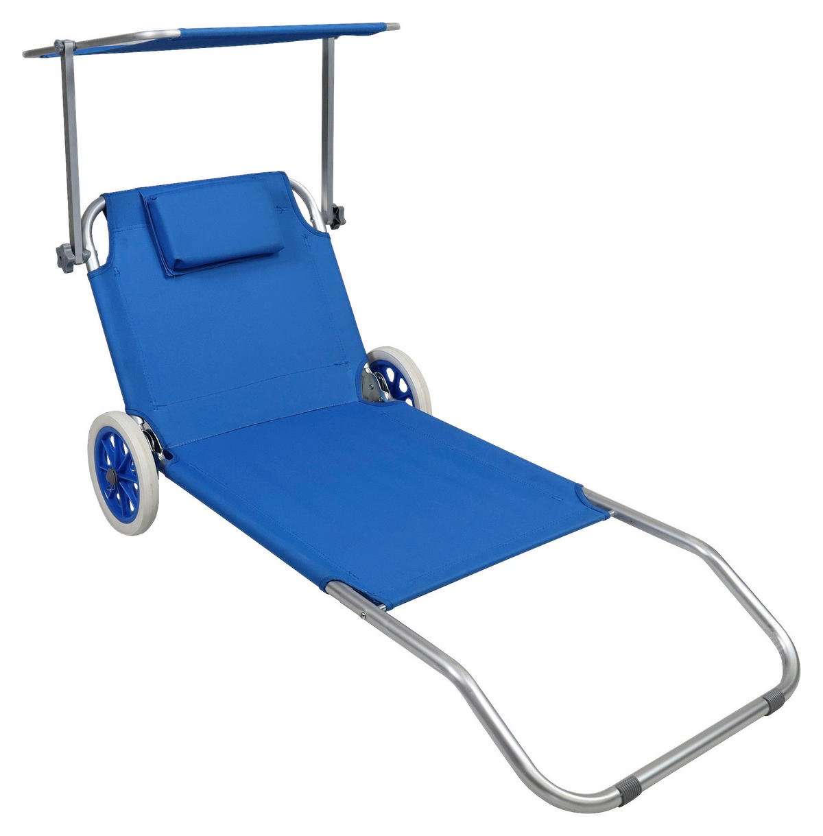 VCM Sonnenliege blau Polyester-Mischgewebe B/H/L: ca. 65x16x165 cm Sonnenliege - blau (165,00/65,00/16,00cm) - VCM