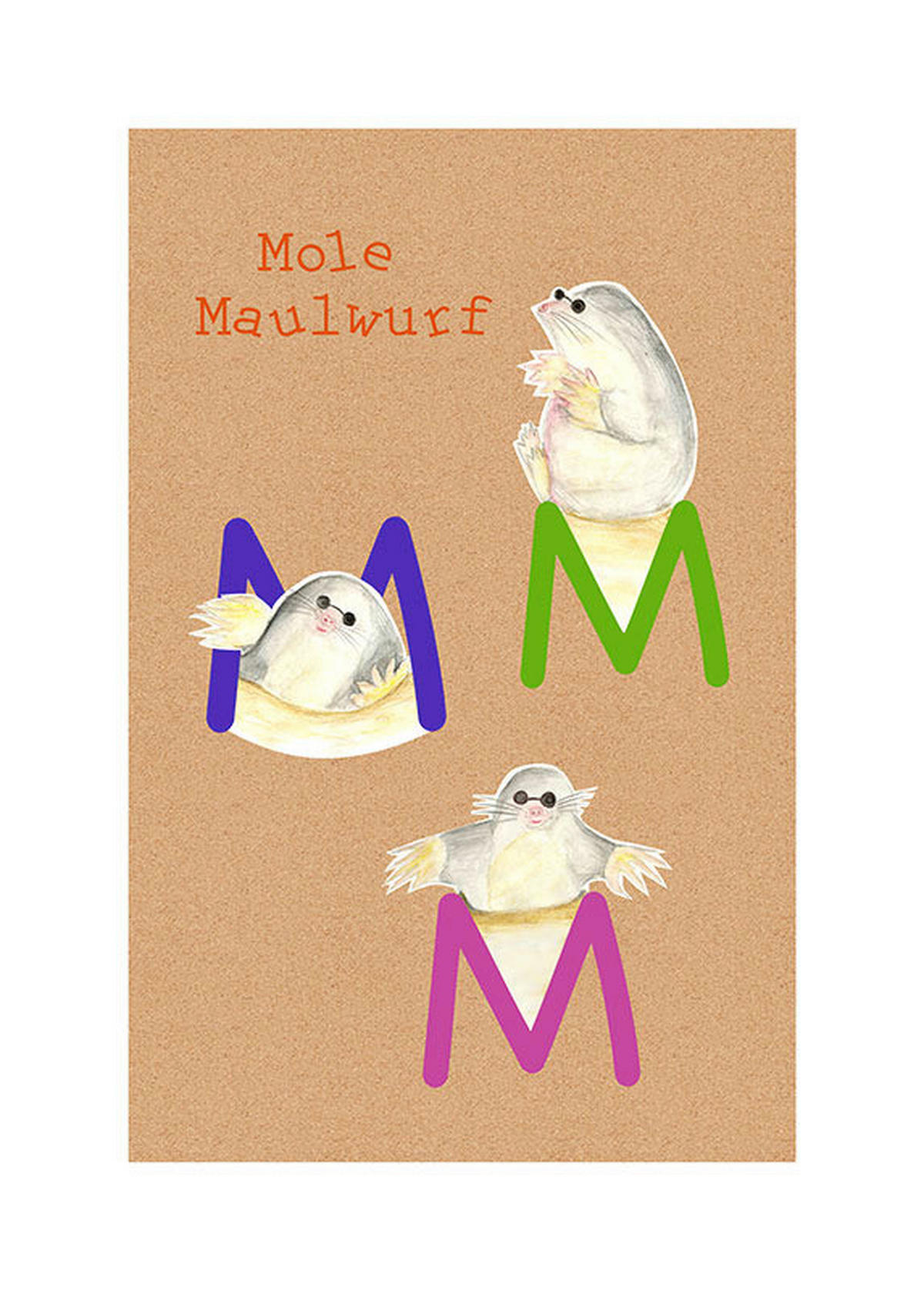 Komar Poster ABC Animal M Buchstaben B/L: ca. 50x70 cm ABC Animal M - (50,00/70,00cm) - Komar