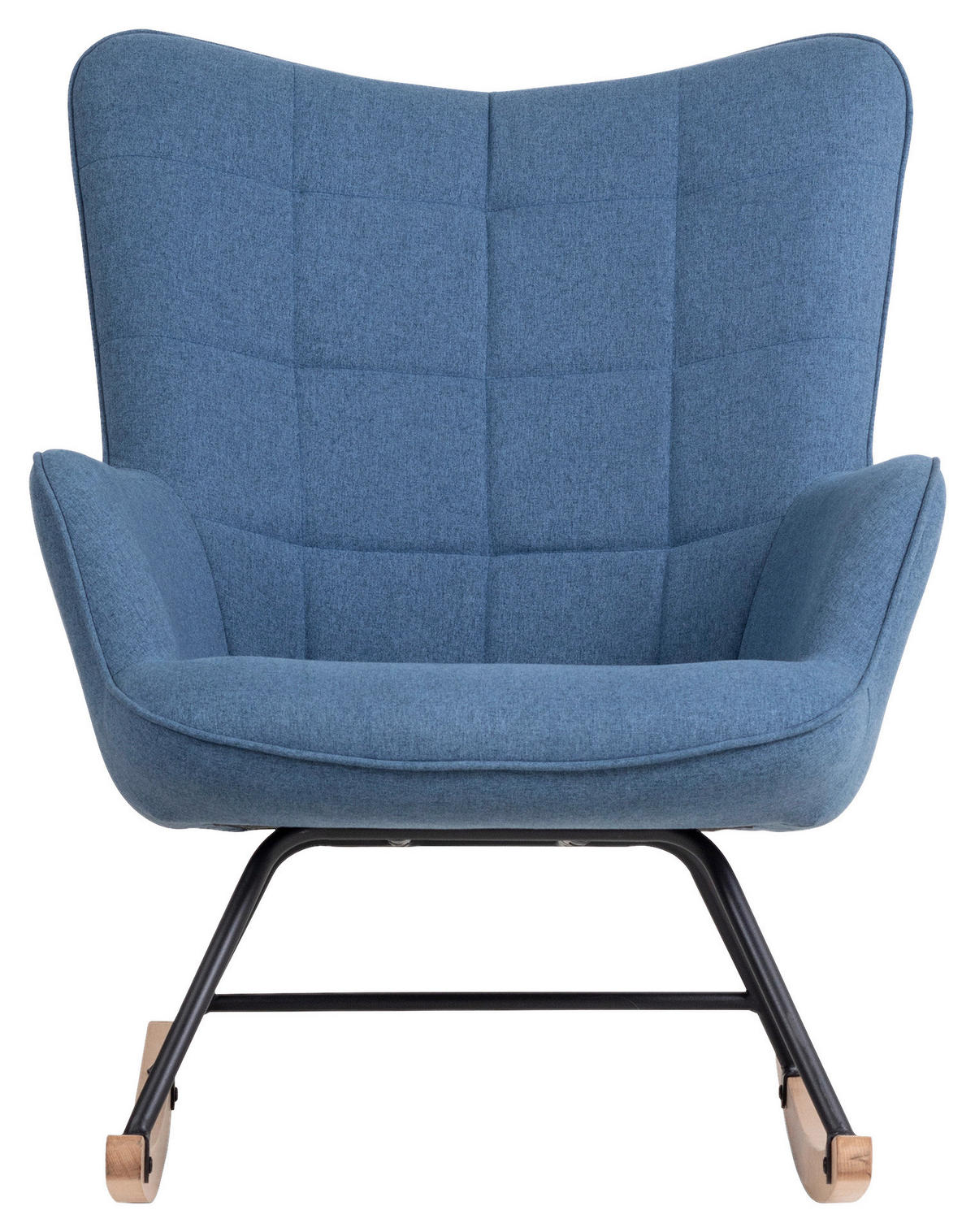 byLIVING Schaukelstuhl RICHIE blau schwarz natur Webstoff Metall Buche B/H/T: ca. 72x92x92 cm RICHIE - blau/natur (72,00/92,00/92,00cm) - byLIVING