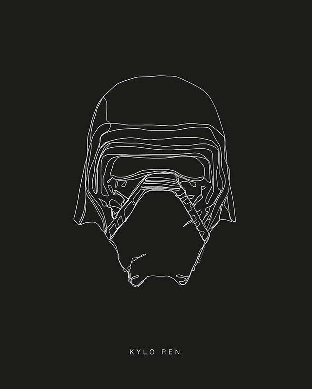 Komar Poster Star Wars Lines Dark Side Kylo Star Wars B/L: ca. 40x50 cm Star Wars Lines Dark Side Kylo - (40,00/50,00cm) - Komar
