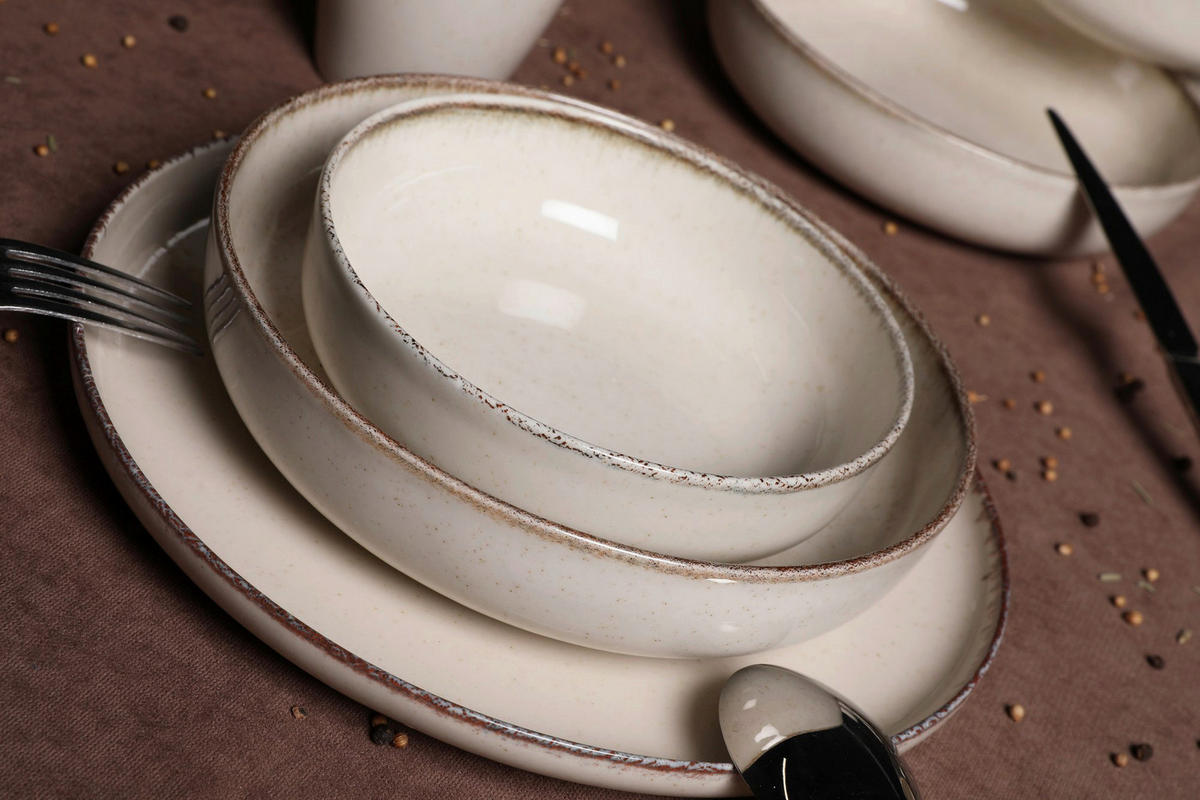 HermiaConcept Tafelservice Dirk creme Porzellan 16 tlg. Dirk - creme - HermiaConcept