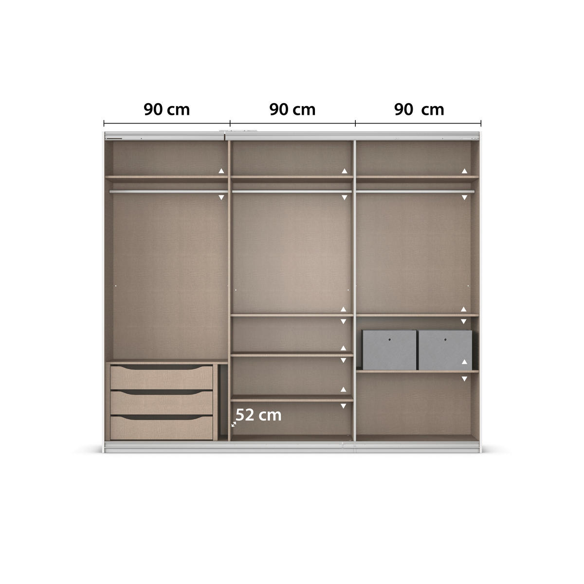 Kleiderschrank Kulmbach grau B/H/T: ca. 271x229x62 cm Kulmbach - Alu/grau (271,00/229,00/62,00cm)