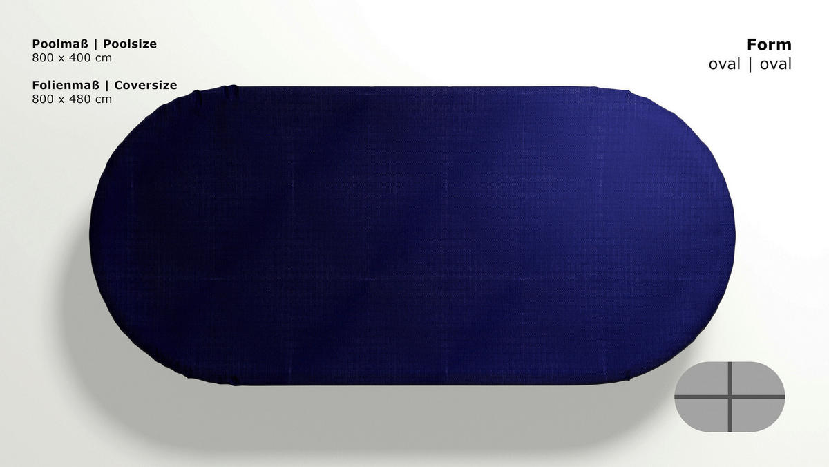 Grasekamp Abdeckplane für Pool oval royalblau Kunststoff B/L: ca. 400x800 cm Abdeckplane_oval_800x400cm - royalblau (400,00/800,00cm) - Grasekamp