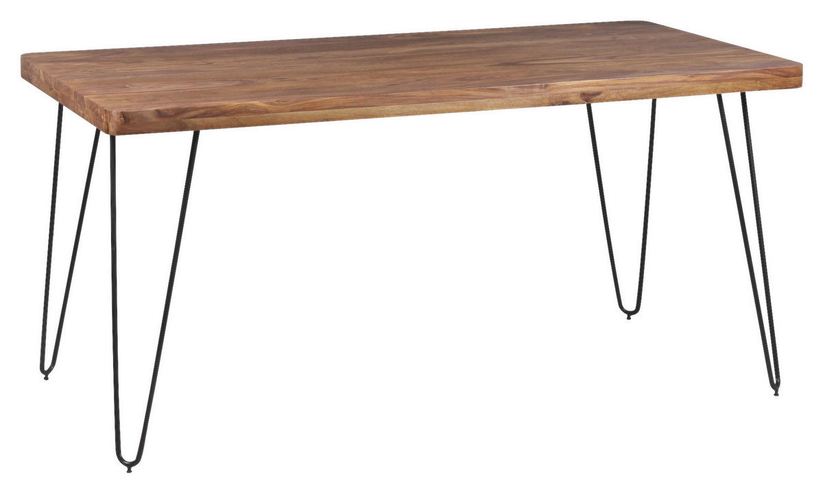 Esstisch natur schwarz B/H/T: ca. 120x76x80 cm Esstisch - natur/schwarz (120,00/76,00/80,00cm) - Wohnling