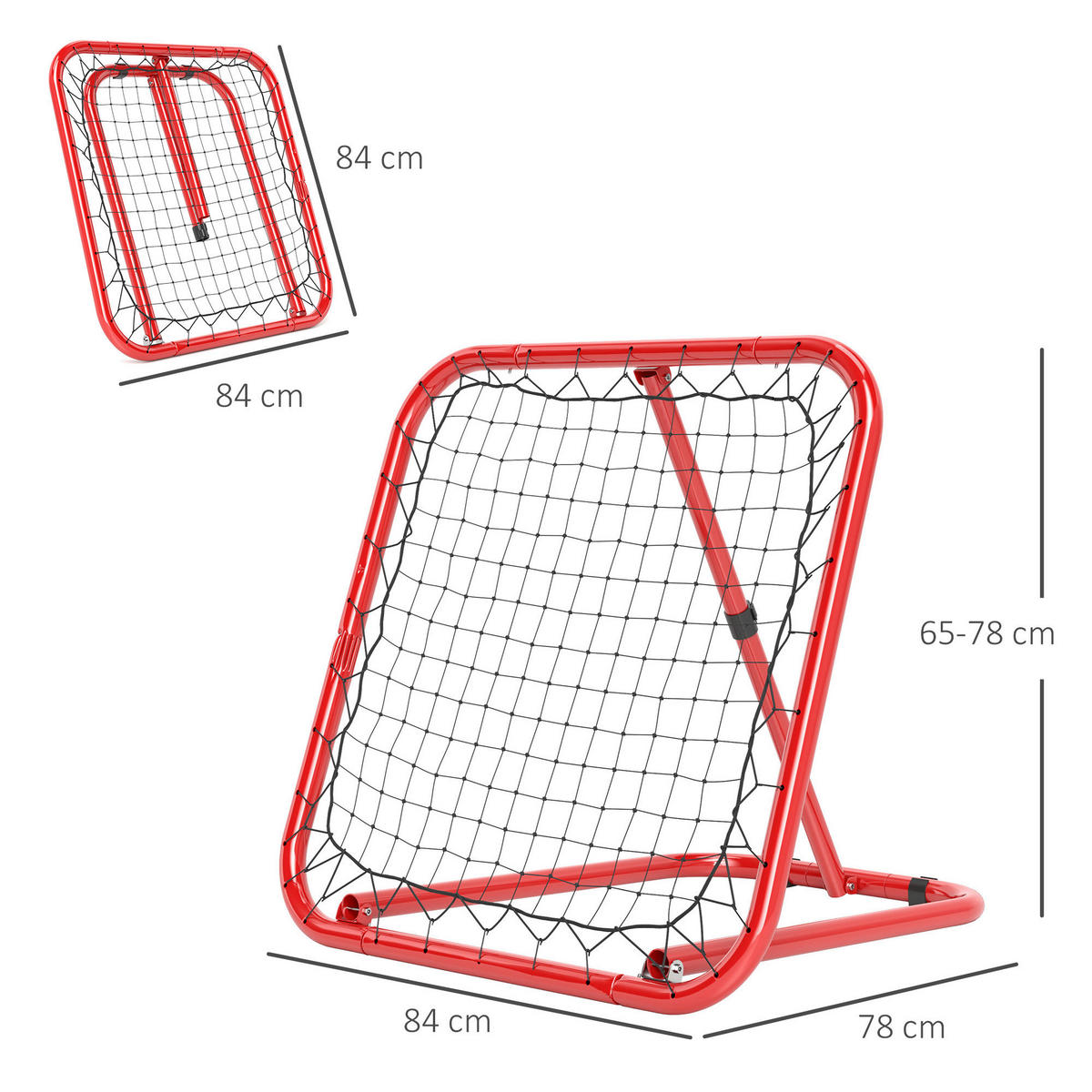 HOMCOM Fußball Rebounder rot Polyethylen B/H/L: ca. 84x75x78 cm Fußball_Rebounder - rot (78,00/84,00/75,00cm) - HOMCOM