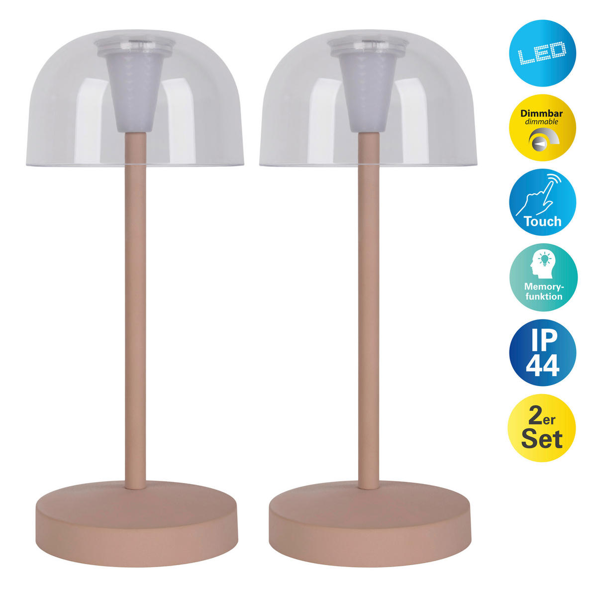 LED-Außentischleuchte beige B/H/T/D: ca. 8x18,5x8x8 cm GOMBA - beige (8,00/18,50/8,00cm) - Näve Leuchten
