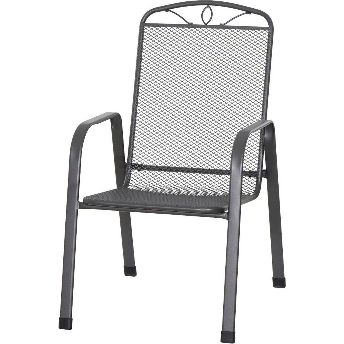 Gardamo Stapelsessel 4er Set ELDA anthrazit Stahl B/H/L: ca. 57x94x75 cm ELDA - anthrazit (75,00/57,00/94,00cm) - Gardamo