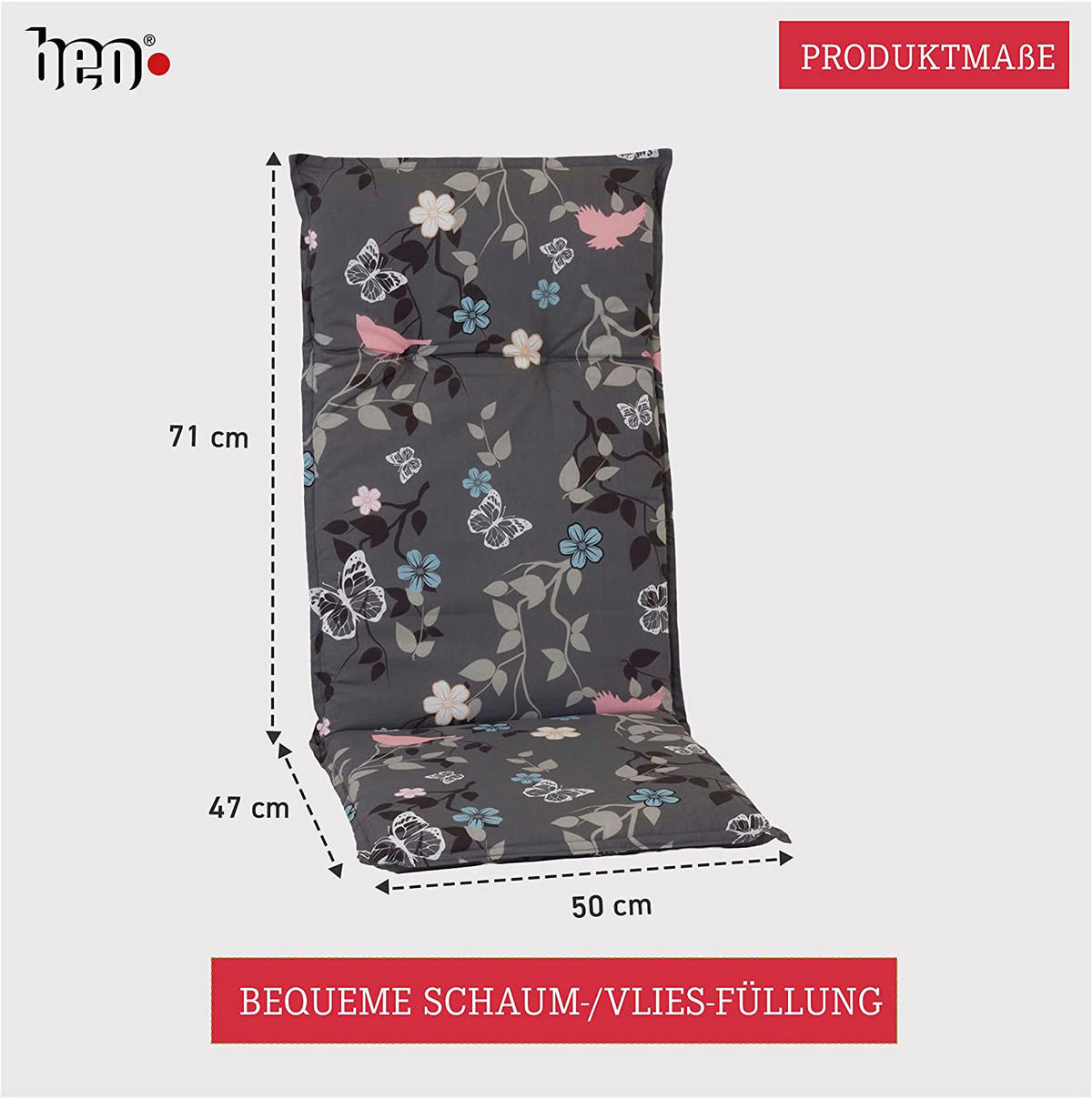 Beo Saumauflage für Hochlehner Bregenz multicolor Polyester-Mischgewebe B/H/L: ca. 50x6x118 cm 2er Set Bregenz - multicolor (118,00/50,00/6,00cm) - Beo