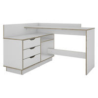 Schreibtisch BELFAST weiß Eiche Sonoma Nachbildung B/H/T: ca. 129x83,5x105 cm BELFAST - Eiche/weiß (129,00/83,50/105,00cm) - byLIVING