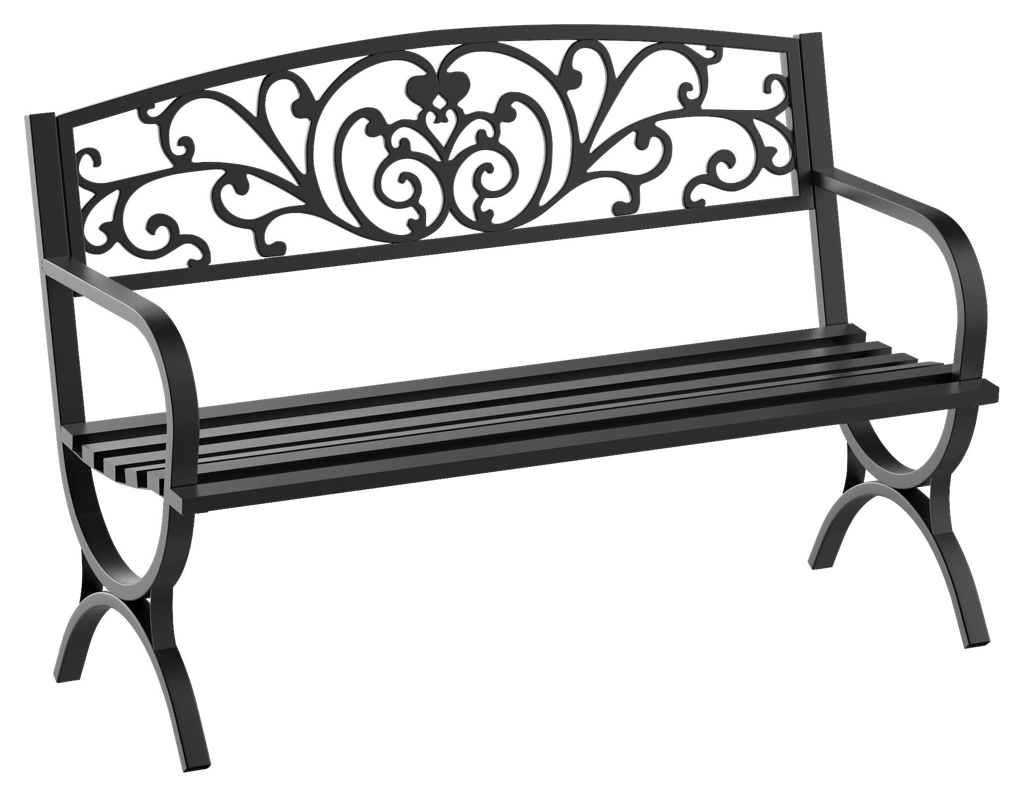 Outsunny Gartenbank Gartenbank - schwarz (127,00/60,00/85,00cm) - Outsunny