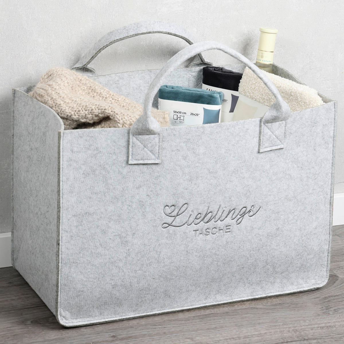 Kesper Tasche Filz grau Polyester B/H/L: ca. 25x34x50 cm Tasche_Filz - grau (50,00/25,00/34,00cm) - Kesper