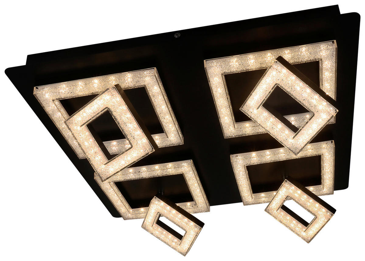 Deckenleuchte schwarz Metall Acryl D: ca. 44 cm LED-Deckenspot_8flg.Timo - schwarz (44,00cm)
