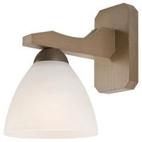 Lamkur Wandleuchte ADRIANO 27494 natur Holz Stahl Glas H/L: ca. 23x23 cm E27 1 Brennstellen Adriano - natur (23,00cm) - Lamkur