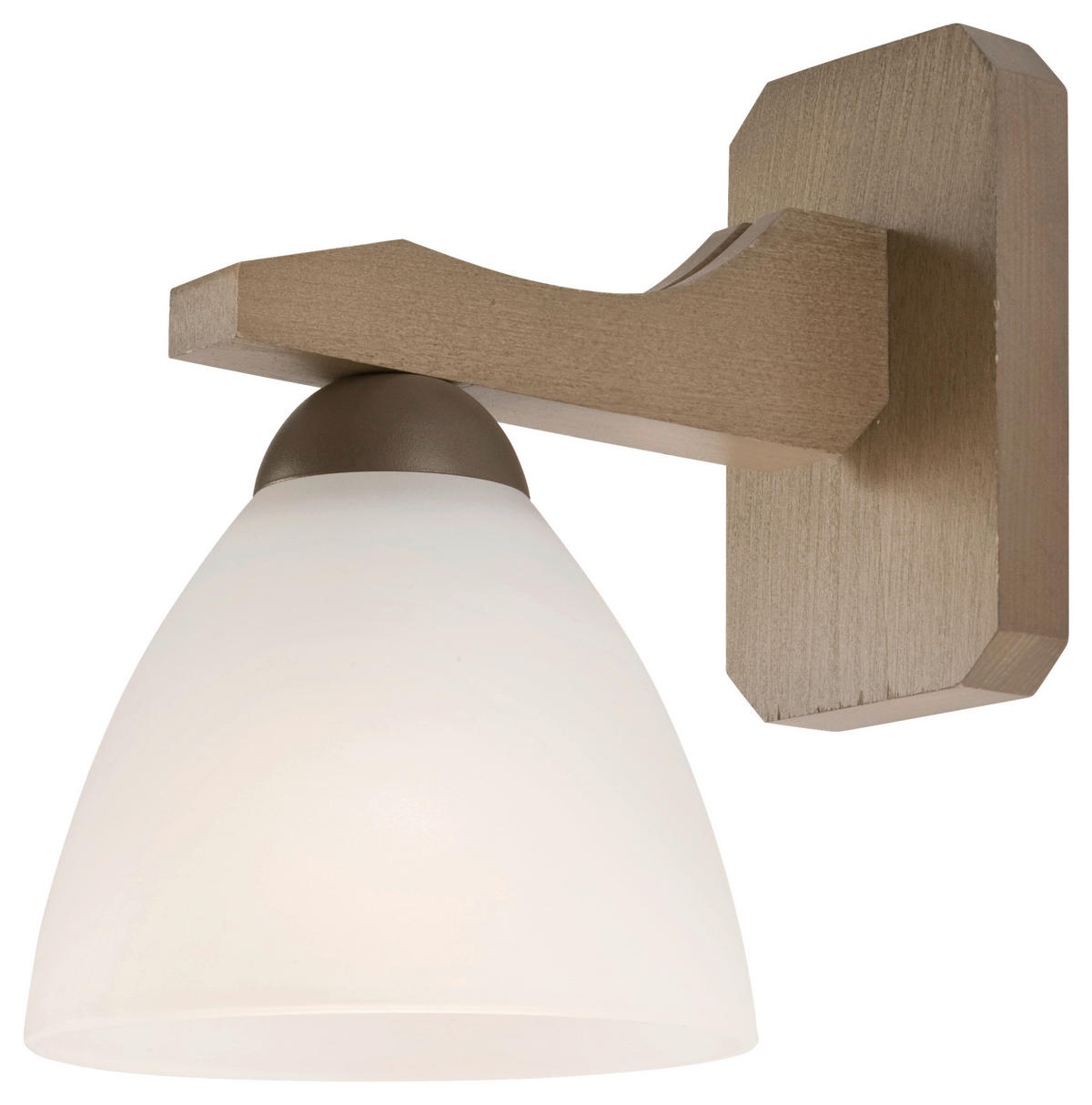 Lamkur Wandleuchte ADRIANO 27494 natur Holz Stahl Glas H/L: ca. 23x23 cm E27 1 Brennstellen Adriano - natur (23,00cm) - Lamkur