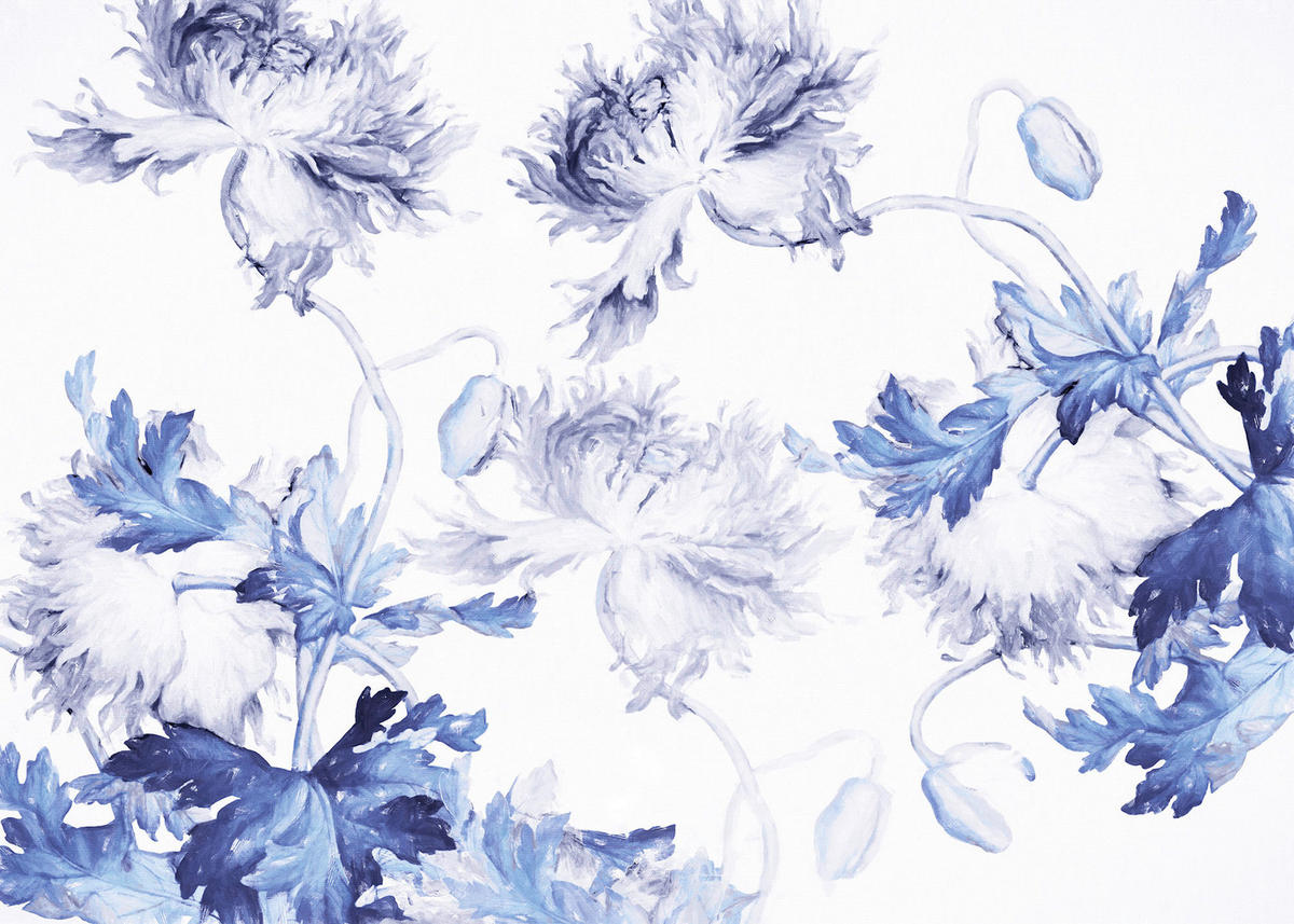 Komar Fototapete Blue Silhouettes B/L: ca. 350x250 cm Blue Silhouettes - (350,00/250,00cm) - Komar