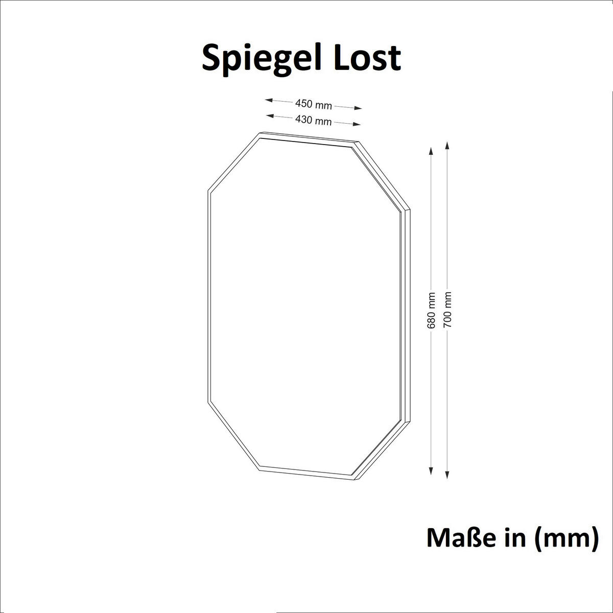 moebel17 Wandspiegel Lost walnuss Nachbildung B/H/T: ca. 45x70x2 cm Lost - walnuss (45,00/70,00/2,00cm) - moebel17