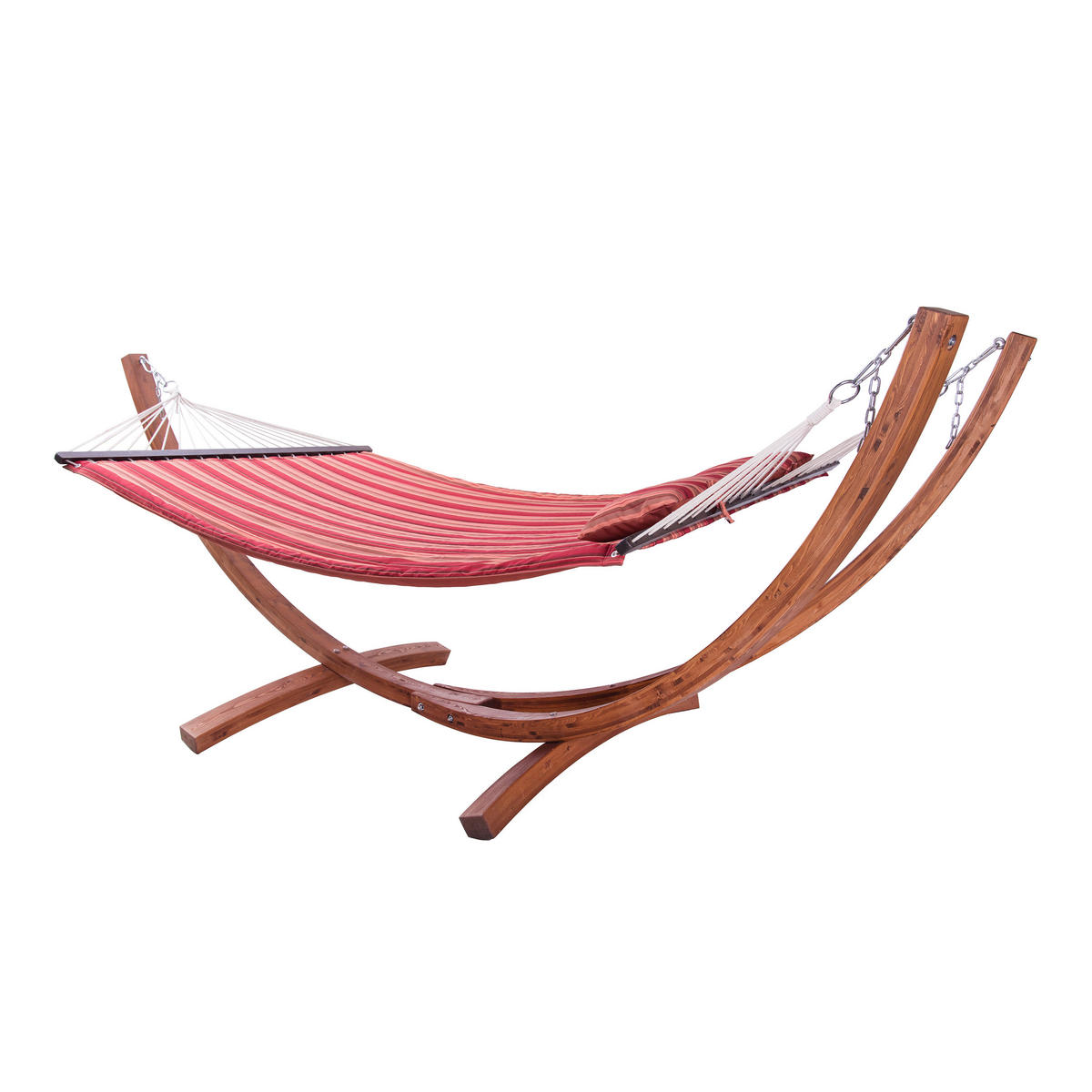 AXI Hängematte Hawaii braun Holz B/H/T: ca. 120x130x320 cm Hawaii - braun/rot (120,00/130,00/320,00cm) - AXI