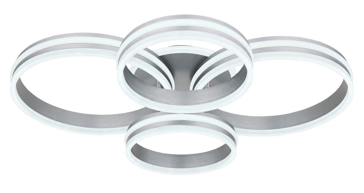 Deckenleuchte grau Acryl Metall B/H/L: ca. 68x14x85 cm Rubio - grau (85,00/68,00/14,00cm)