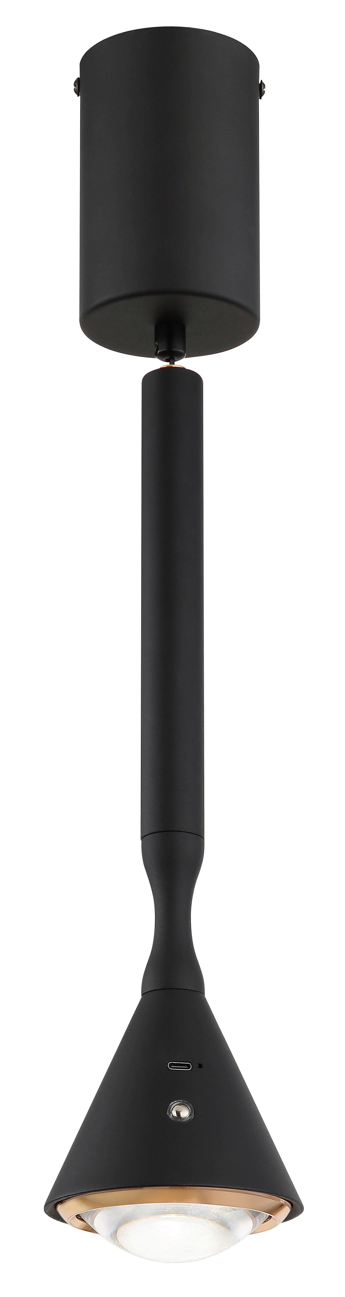 GLOBO Hängeleuchte schwarz Opal Kunststoff Metall H/D: ca. 210x9,9 cm 1.0 Brennstellen Lucinda - schwarz/Opal (9,90/210,00cm) - GLOBO